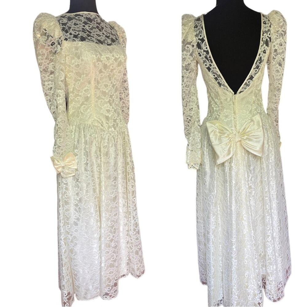 Alfred Angelo Ivory Lace Maxi Dress